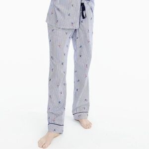 J. CREW Striped Skiers Novelty Print Pajama Bottom Pants S